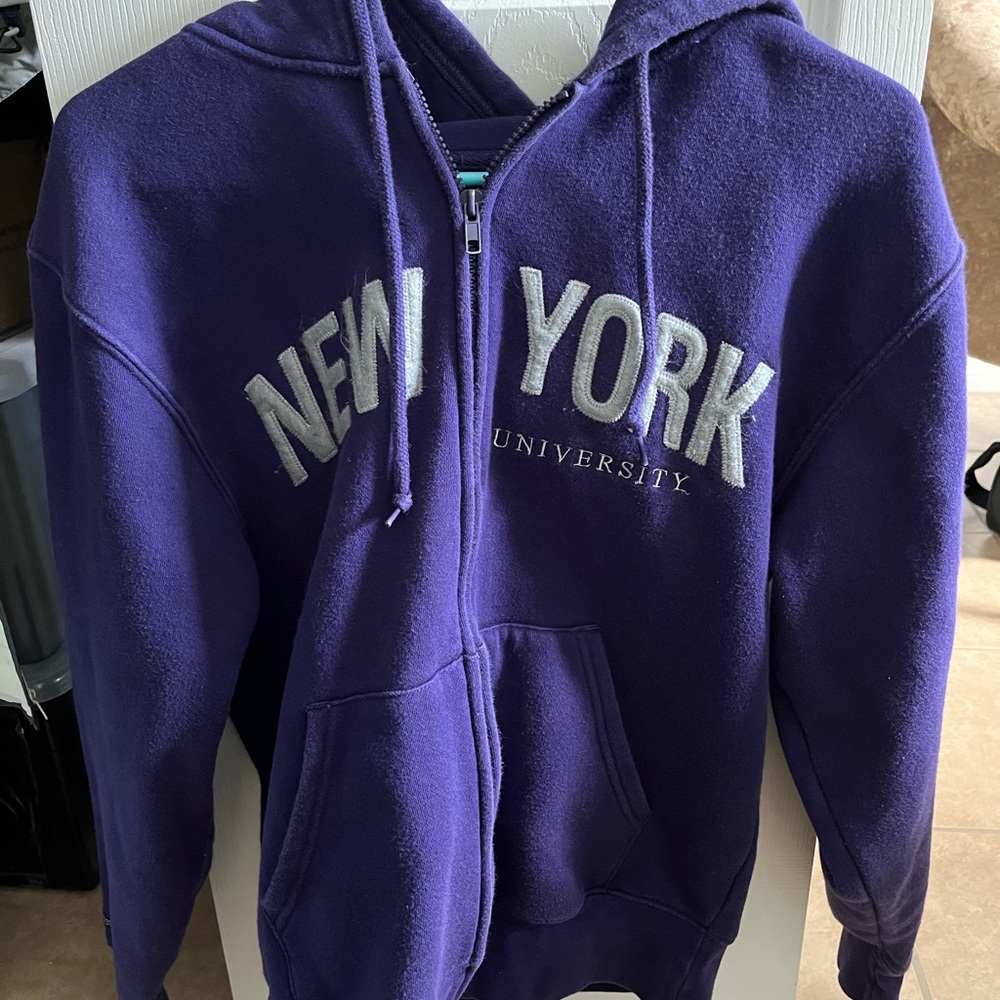 NYU hoodie - size small, purple